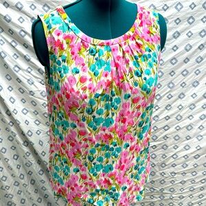 Tie Back Boden Tank Top Sleeveless Floral 16